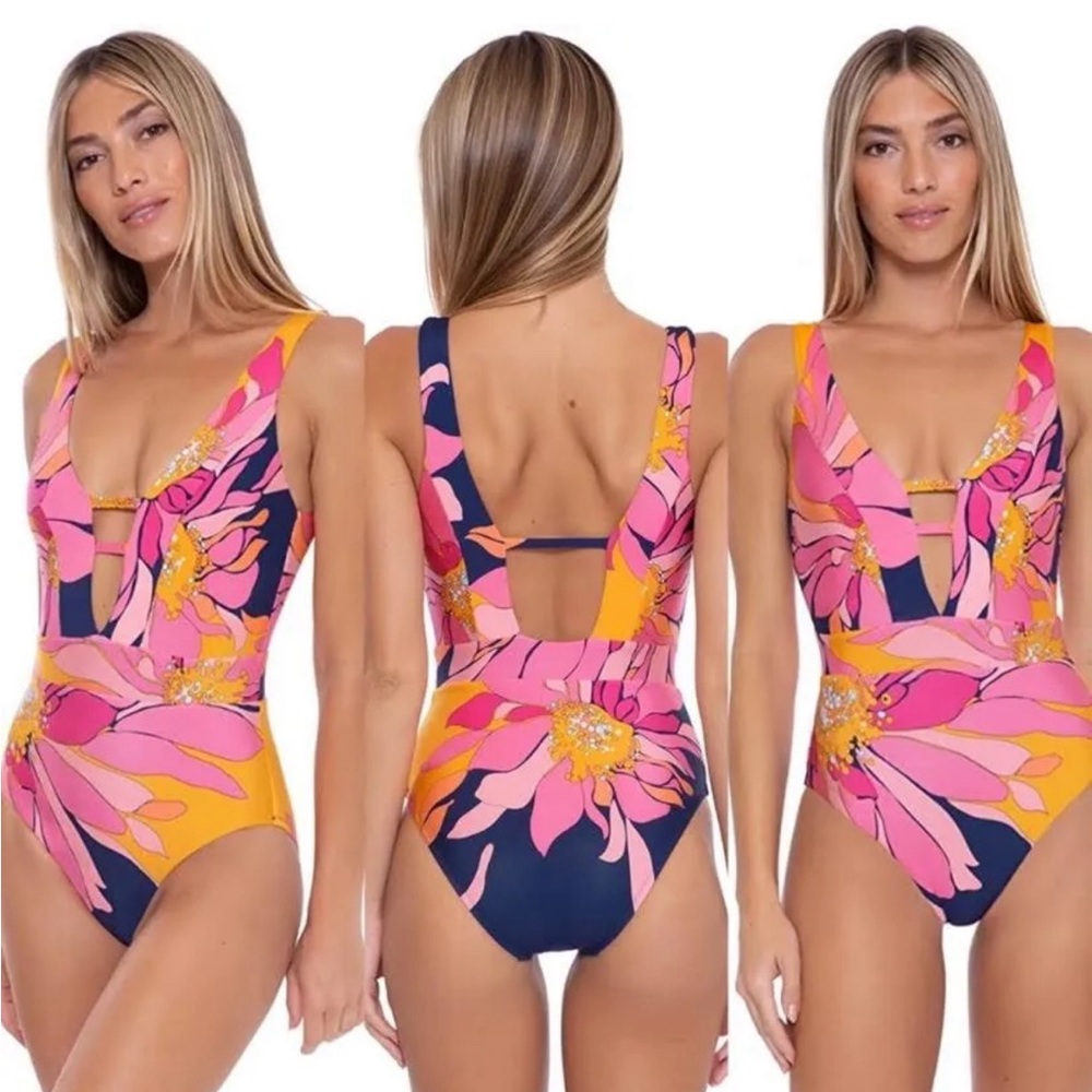 Trina Turk Breeze Plunge Suit NWOT - Picture 2 of 11